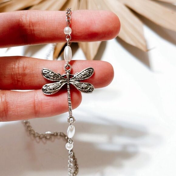 Silver boho anklet S562 - Picture 3 of 3